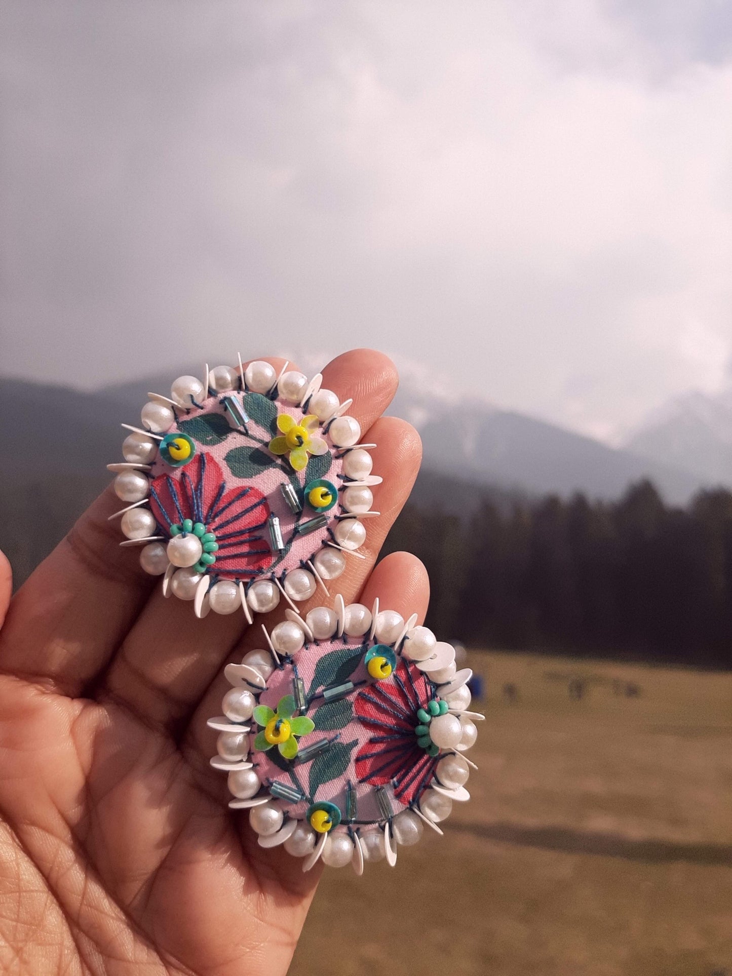 Meadow Hand painted Earring & Necklace set