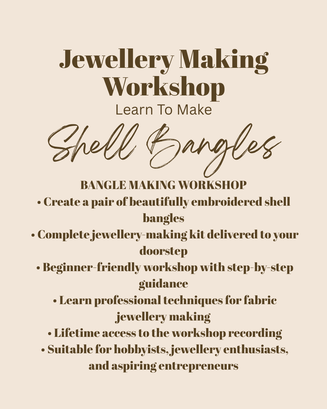 Shell Bangles Master Class & Kit
