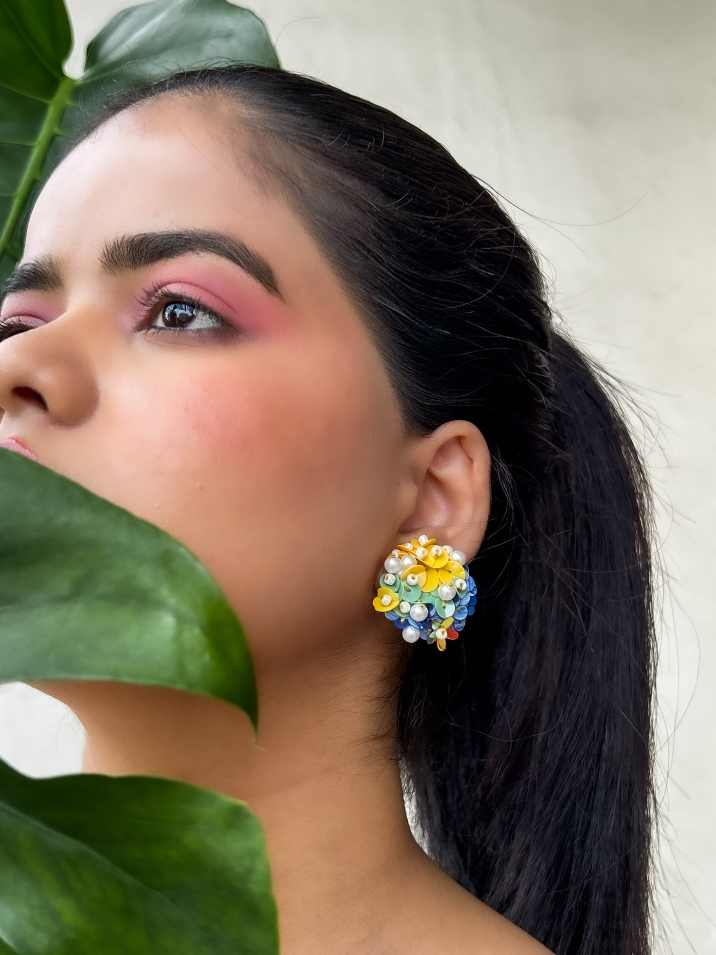 Daffodil Sequined Earrings By Kihoy