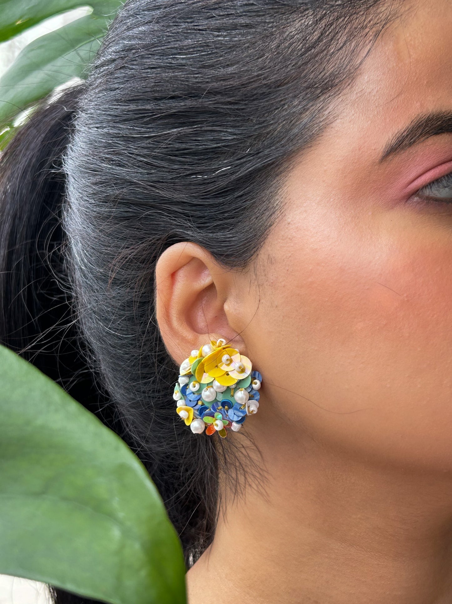 Daffodil Sequined Earrings By Kihoy