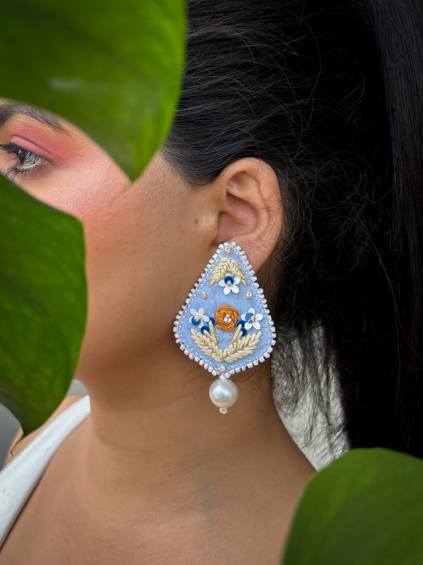 Mistic Dusk Embroidered Earrings by KIHOY