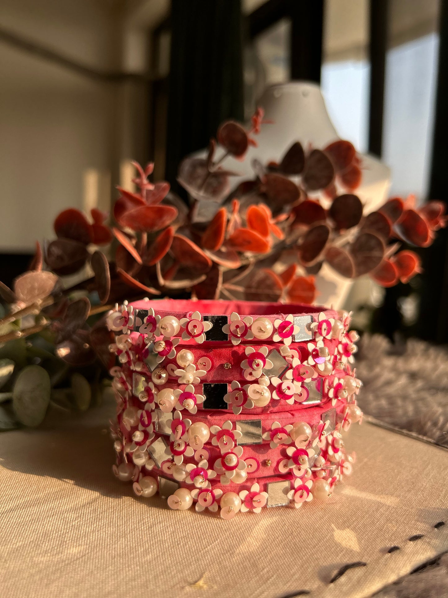 Gulabo Hand Embroidered Bangles pair of 6