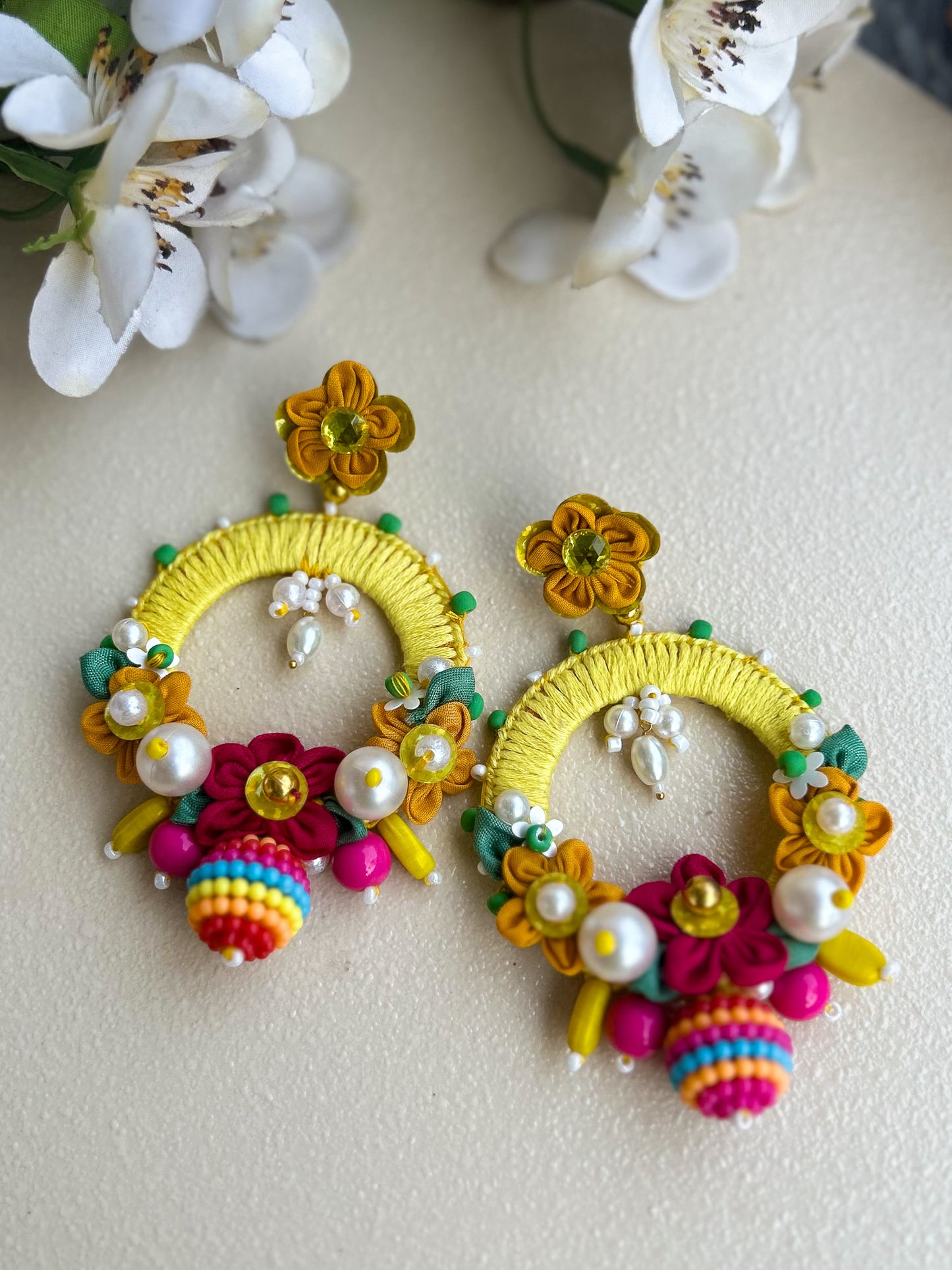 Floral Bouquet Dangler Earrings