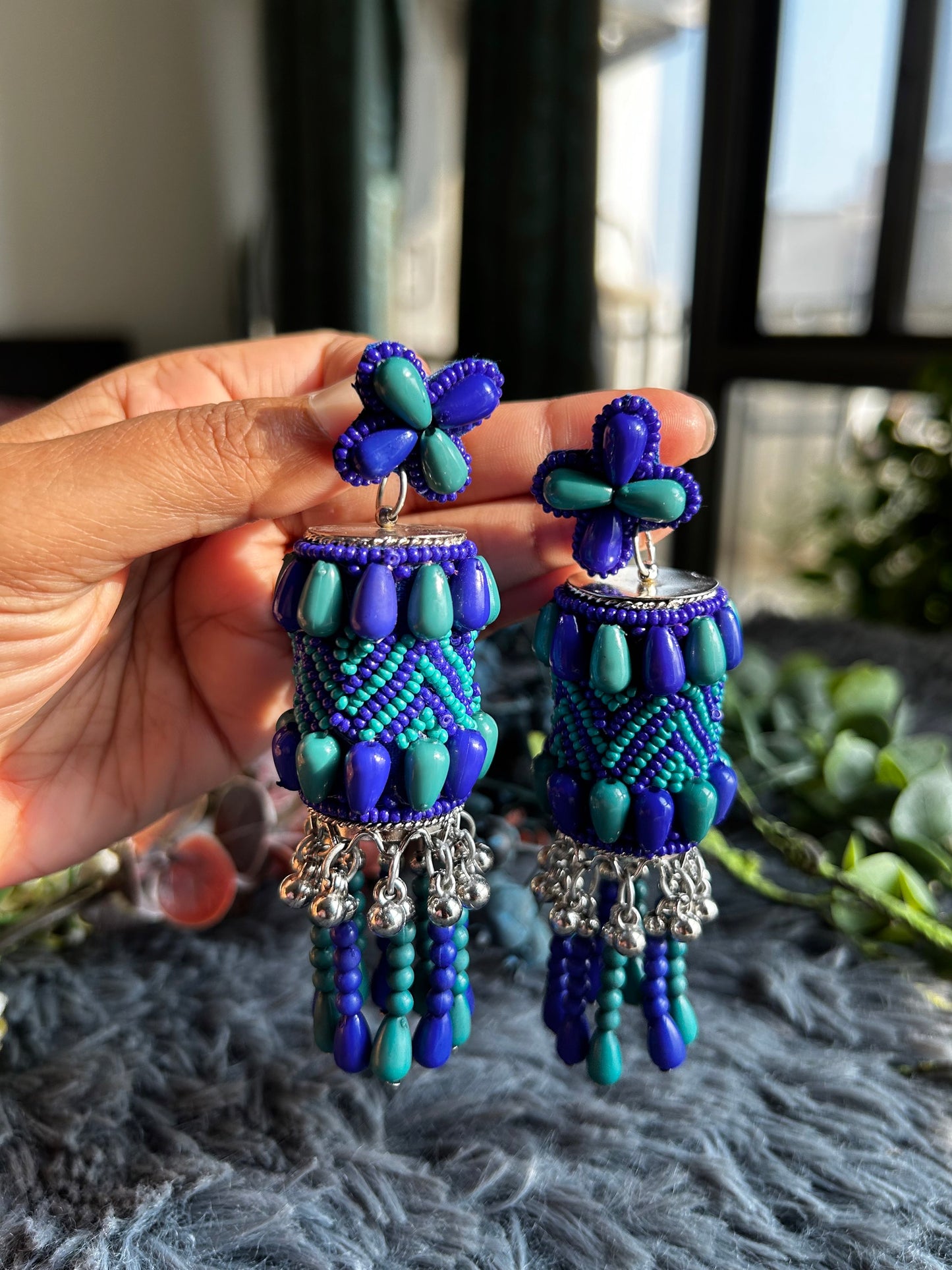 Chandelier Earrings by Kihoy (Blue and Aqua)