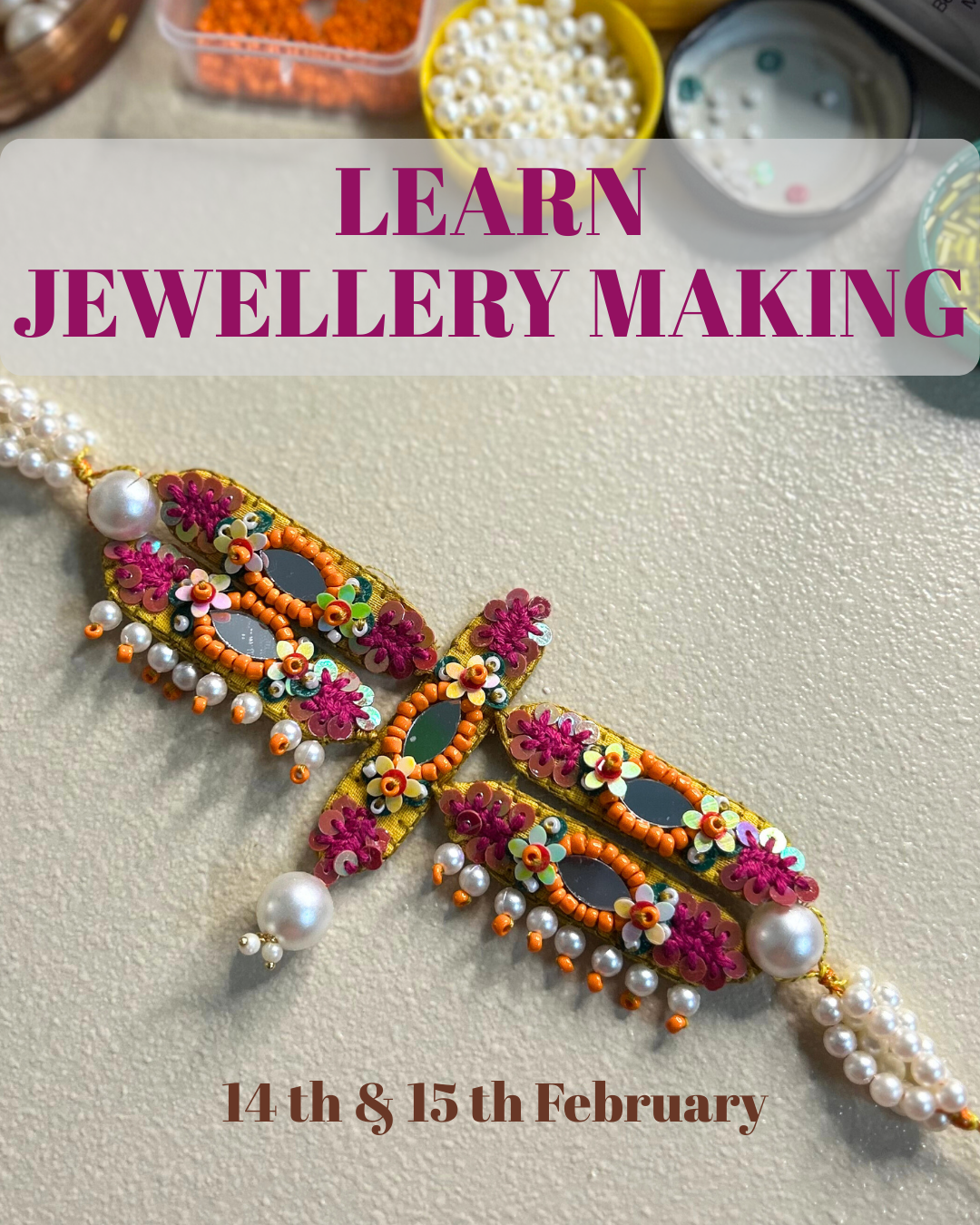 Jewellery Making Workshop Kit - Embroidered Bridal CHOKER Necklace