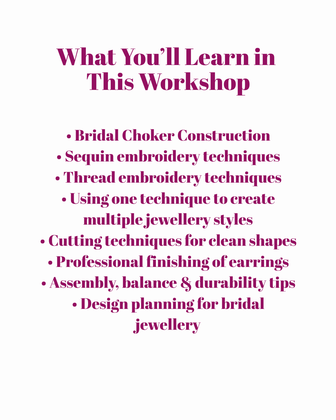 Jewellery Making Workshop Kit - Embroidered Bridal CHOKER Necklace