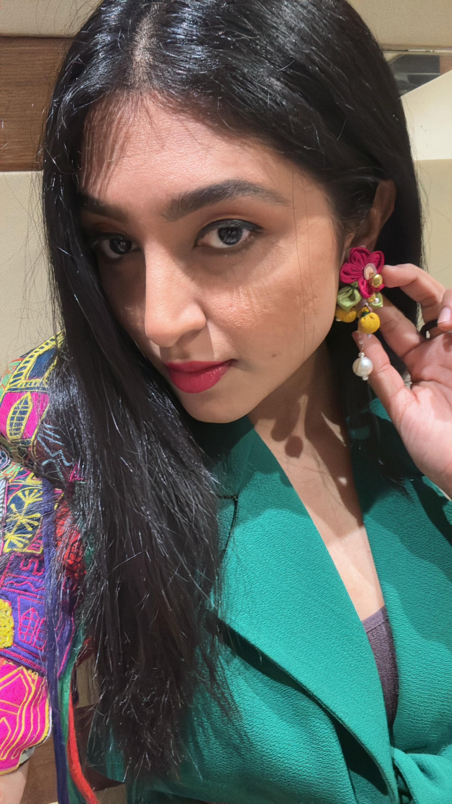 Lalita Handmade floral Earrings & Choker Set