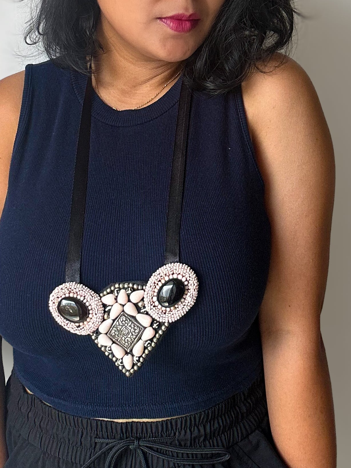Contemporary Beaded Statement Necklace - kihoy
