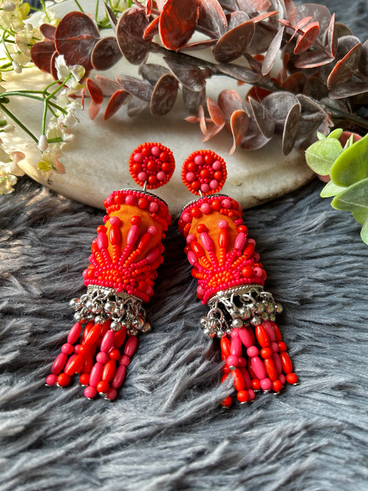 Chandelier Earrings by Kihoy (FUSCHIA)