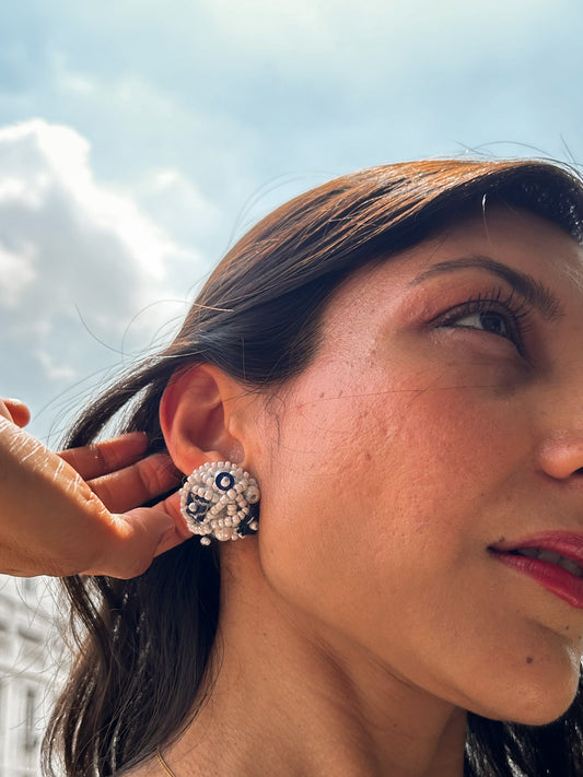 Pearl Bead Stud Earrings – The Indigo Story