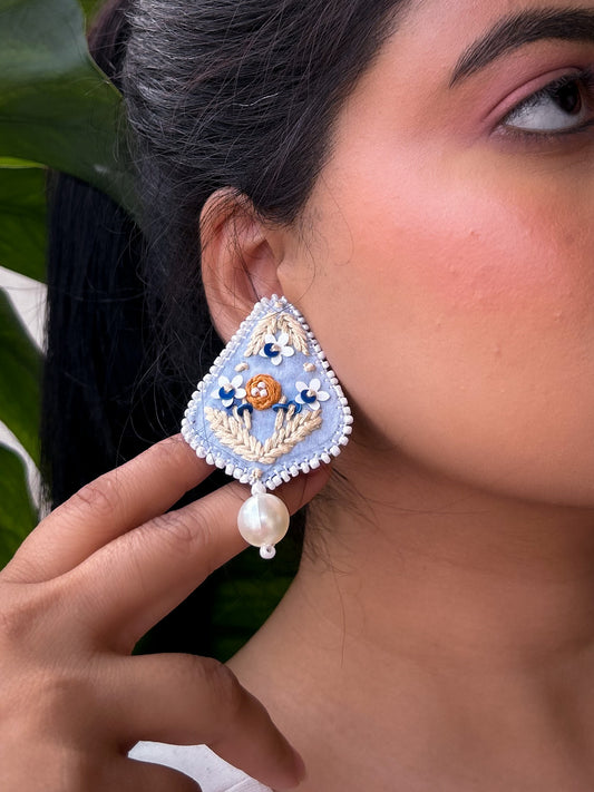 Mistic Dusk Embroidered Earrings by KIHOY