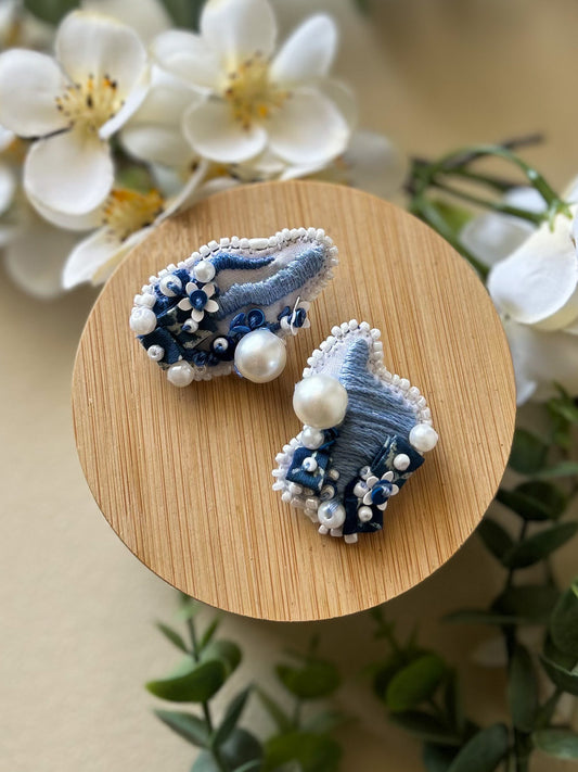 The Rebel Pair – Asymmetrical Hand-Embroidered Statement Earrings