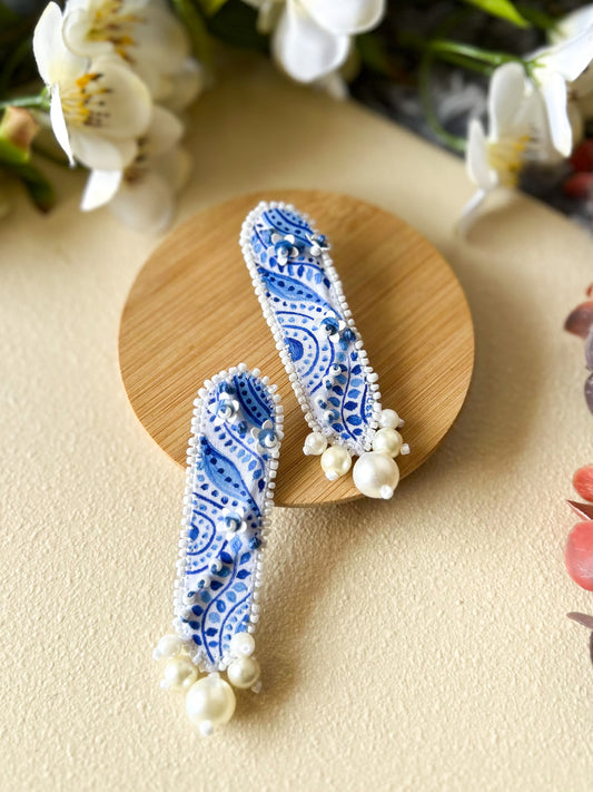 Blue Muse Hand-Painted Earrings – The Indigo Story
