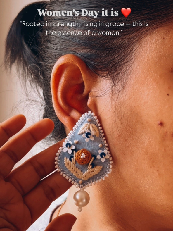 Mistic Dusk Embroidered Earrings by KIHOY