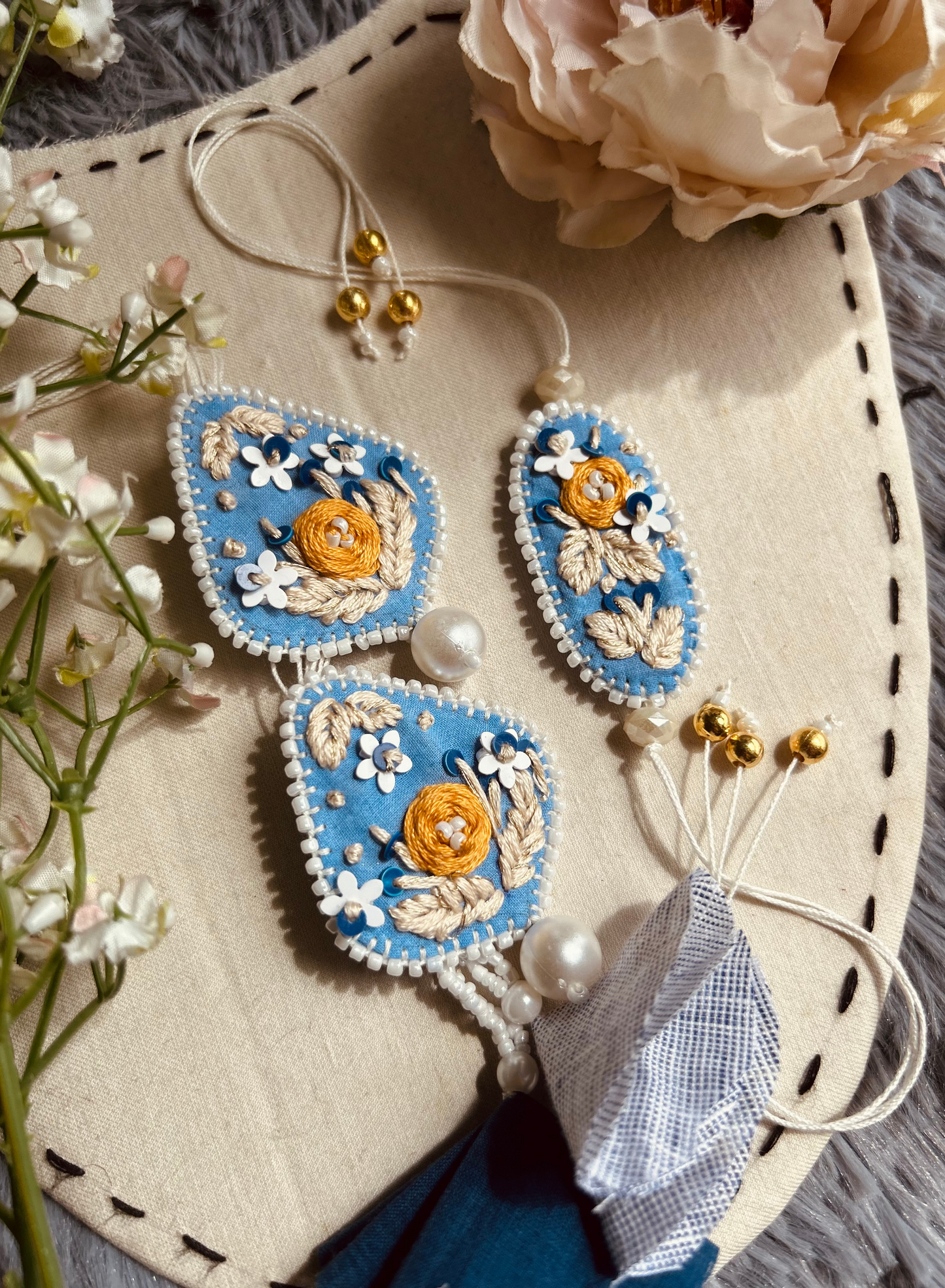 Mistic dusk Handmade Rakhi With convertable Lumba Earring