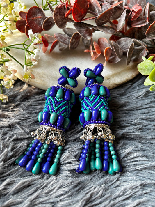 Chandelier Earrings by Kihoy (Blue and Aqua)