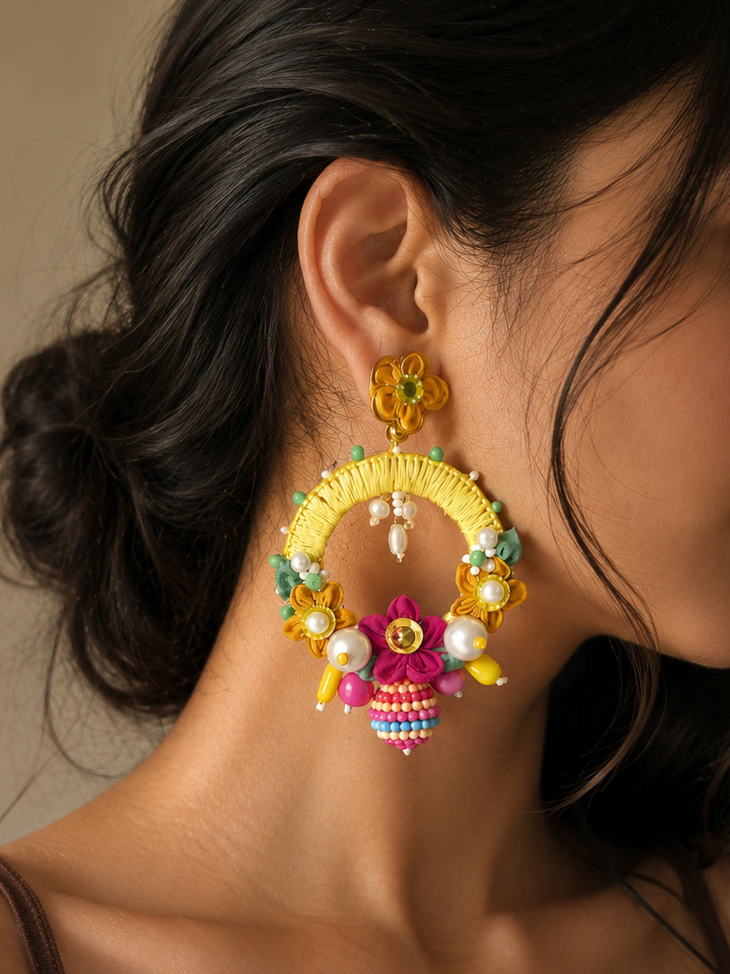 Floral Bouquet Dangler Earrings