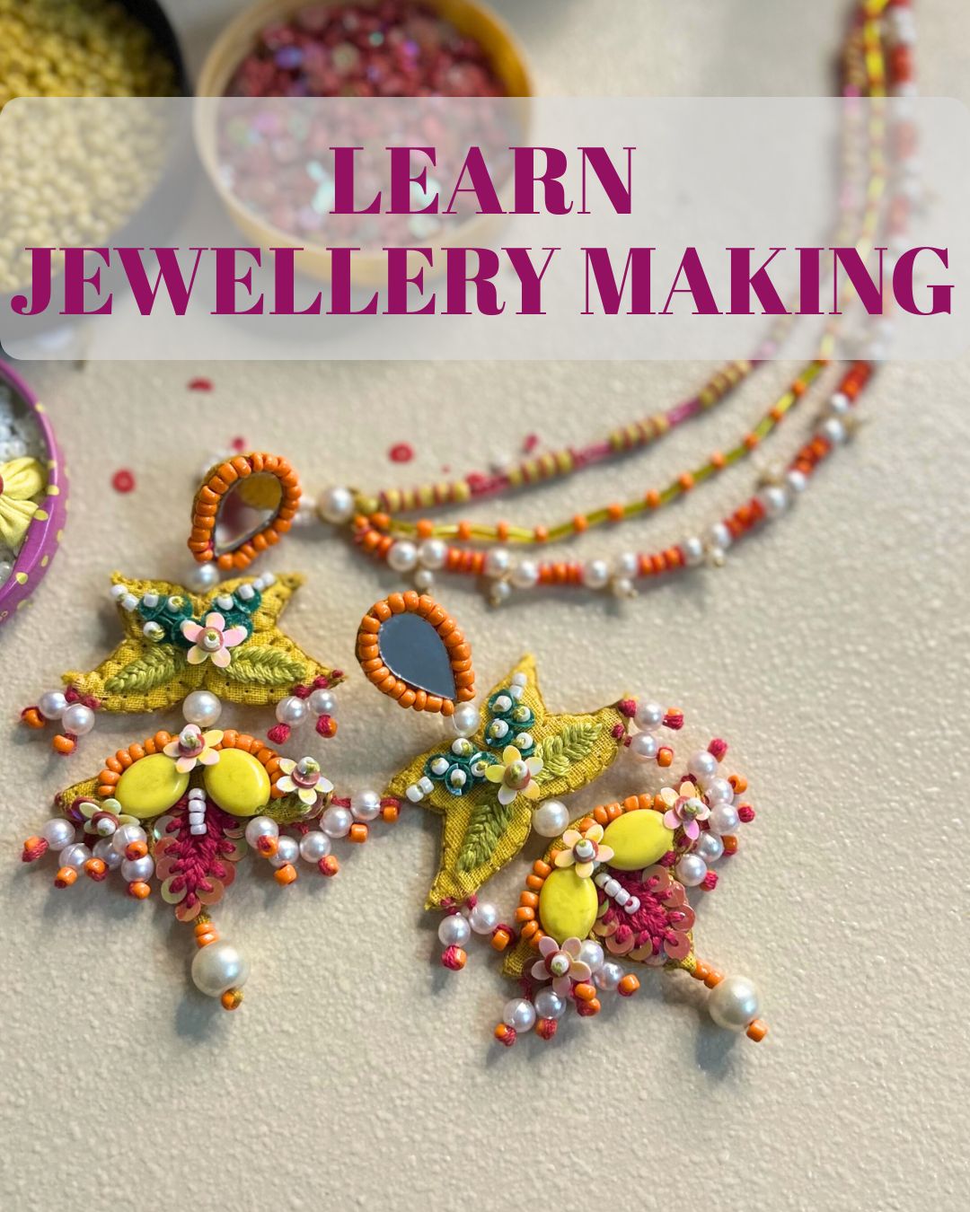 Jewellery Making Workshop Kit - Bridal Earring with Ear Chain