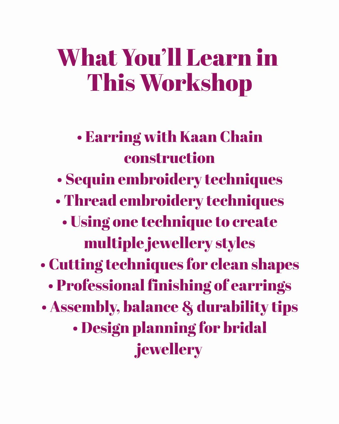 Jewellery Making Workshop Kit - Bridal Earring with Ear Chain